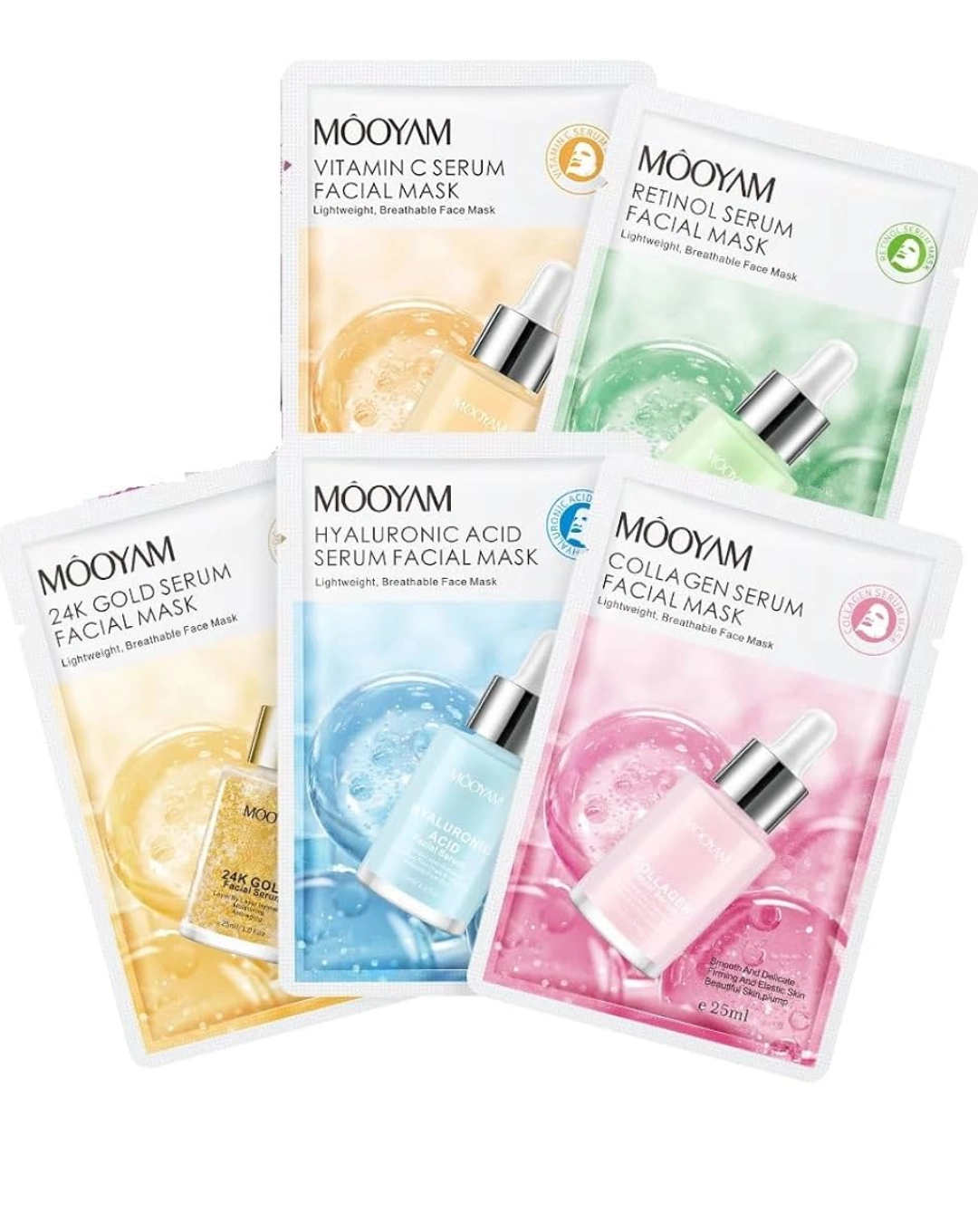 Korean Facial Face Sheet Mask Pack Of 5 Glass Skin